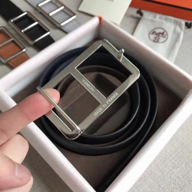 Hermes Officier belt buckle in navy blue — image 3