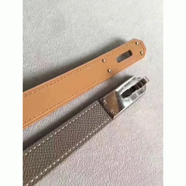 Etoupe epsom designer Hermes Kelly belt — image 7