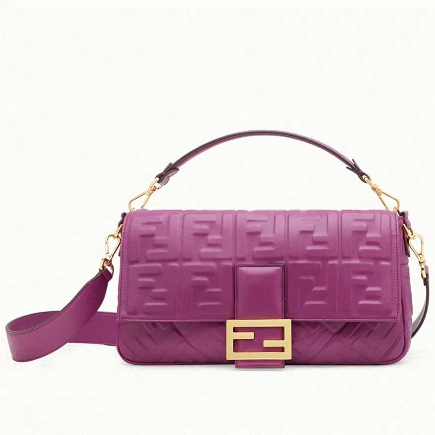 Top Quality Fendi Large Baguette Bag In Purple FF