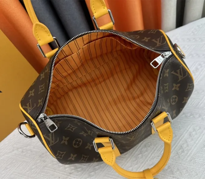 Louis Vuitton Monogram Macassar Canvas Keepall Bandouliere 35 In Safran Yellow — image 6