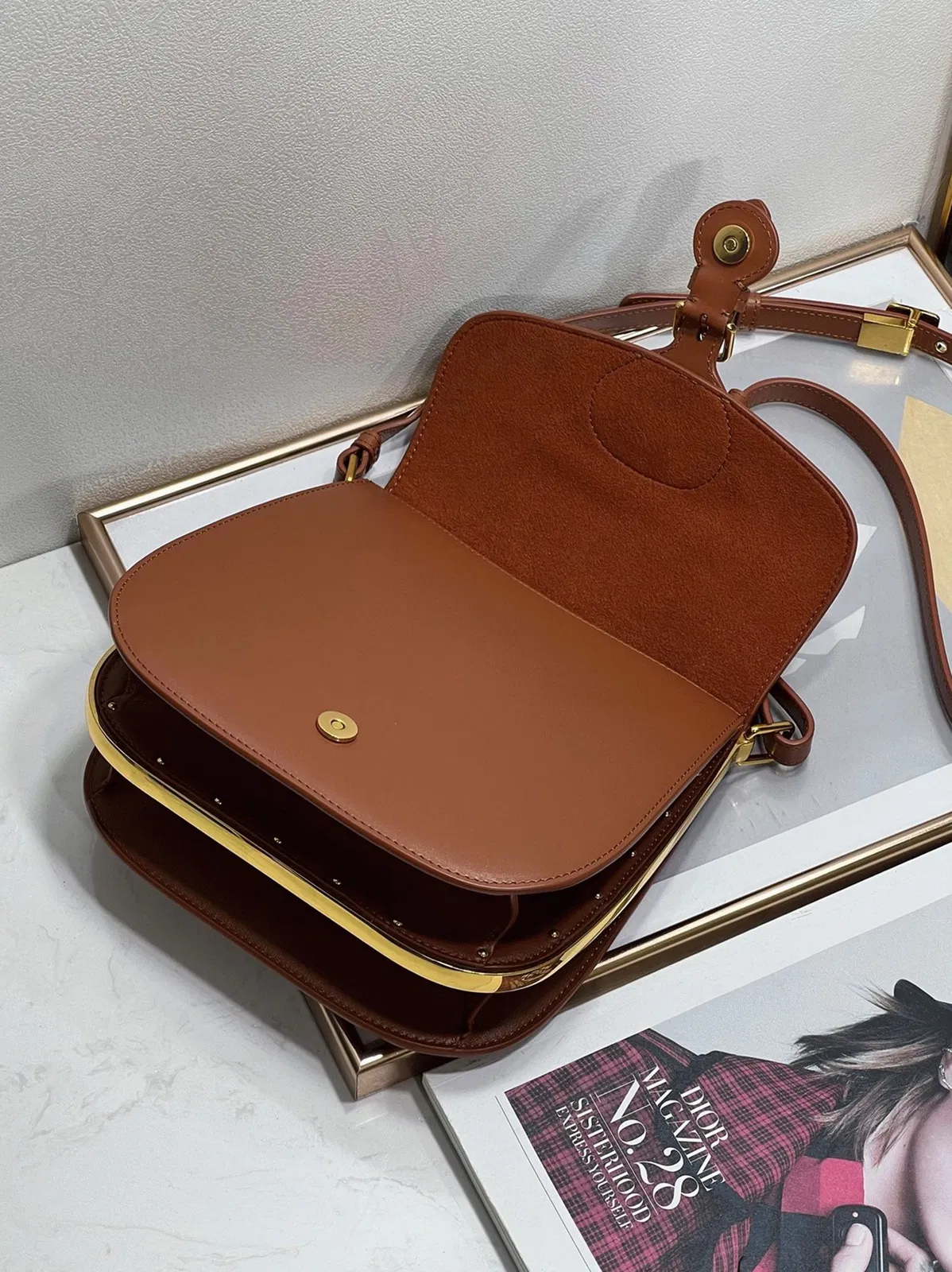 Dior Bobby Frame Bag Knockoff in Brown — image 10