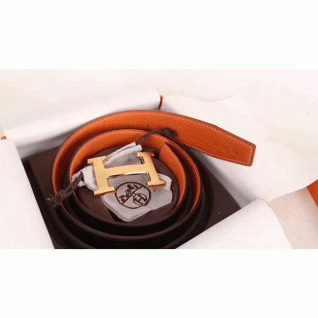 Top Hermes H belt buckle in orange color — image 7