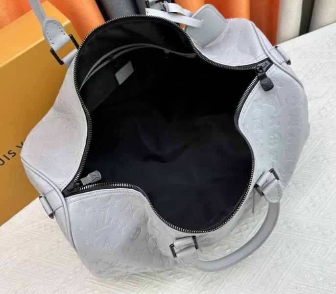 Louis Vuitton Monogram Shadow Leather Keepall Bandouliere 50 With Leather Strap In Anthracite Gray — image 6