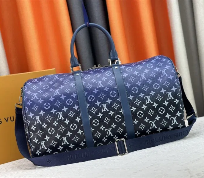 Louis Vuitton Monogram Gradient Canvas Keepall Bandouliere 50 In Navy Blue — image 3