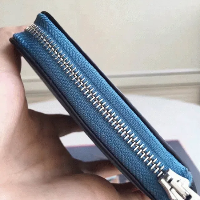 Blue Jean Designer Hermes Wallet Azap Zipped — image 6
