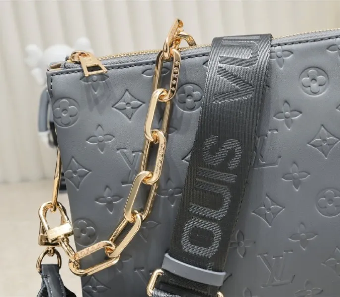 Louis Vuitton Coussin PM Bag In Gray With Jacquard Strap — image 7