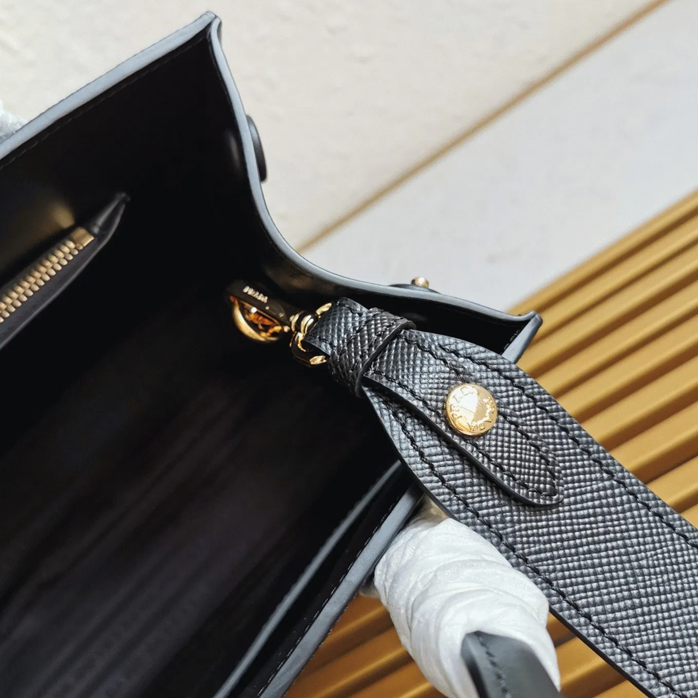 Prada Monochrome Medium Bag Knockoff in Black — image 5