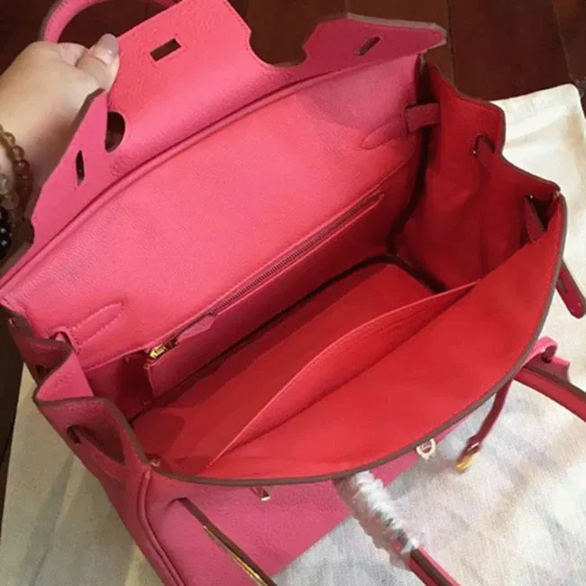 Rose Lipstick Colored Hermes Birkin 25cm Copy Bag — image 5