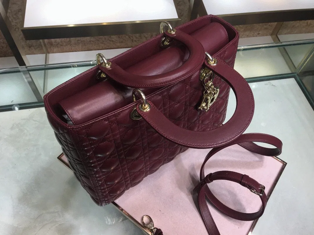 Dior Lady Dior Large Bag in Bordeaux — image 7