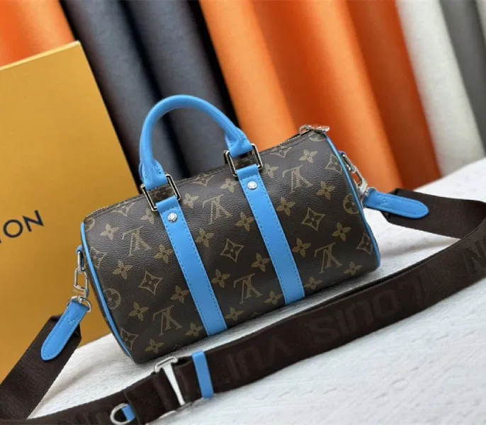 Louis Vuitton Monogram Macassar Canvas Keepall Bandouliere 25 In Gaston Blue — image 4