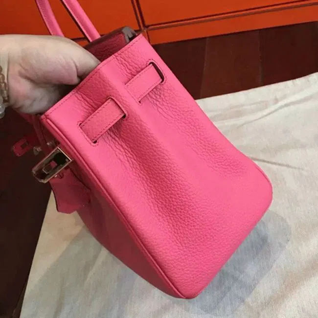 Rose Lipstick Colored Hermes Birkin 25cm Copy Bag — image 4
