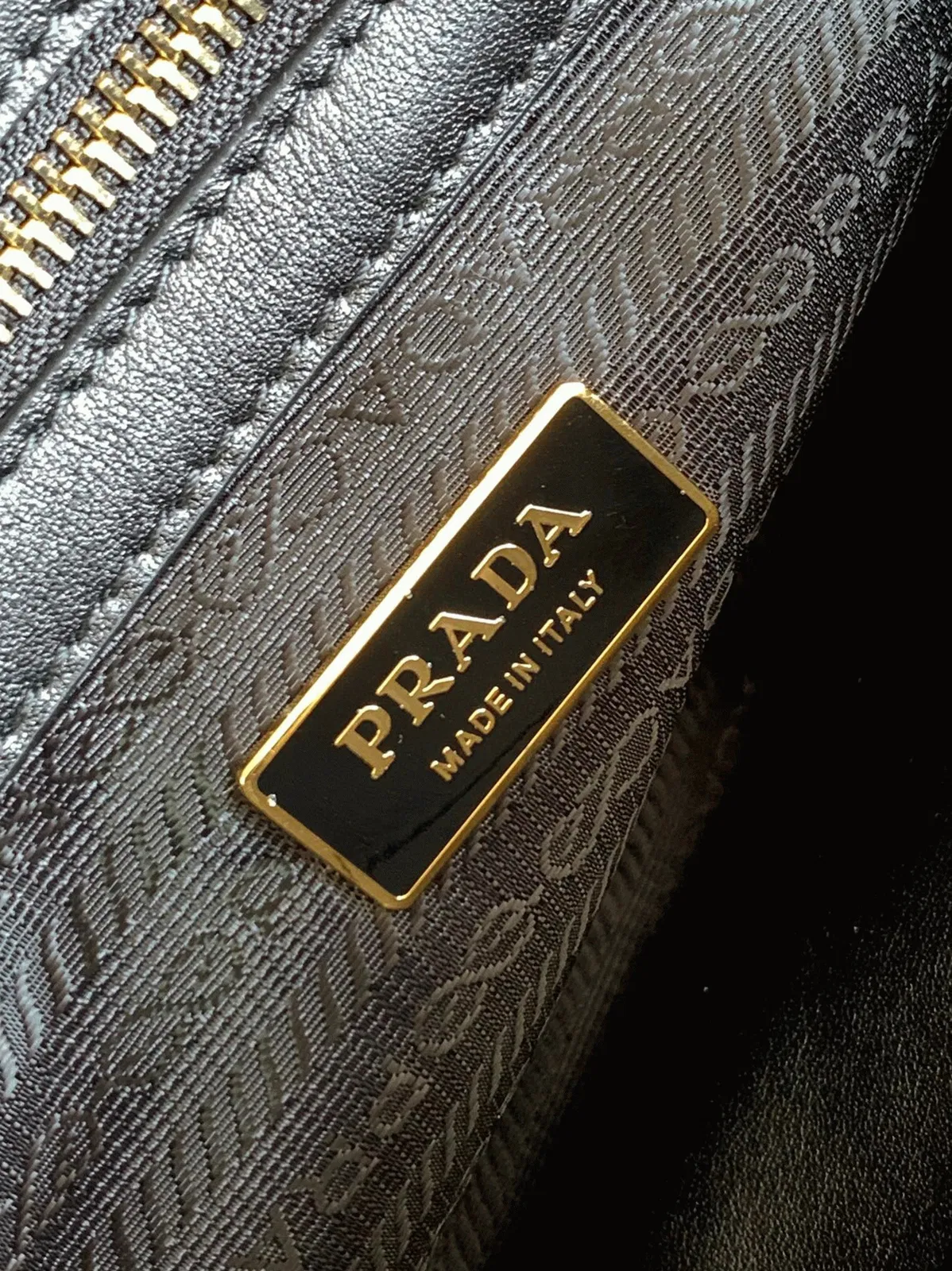 Prada Symbole Small Bag in Black/Beige Jacquard Fabric — image 3