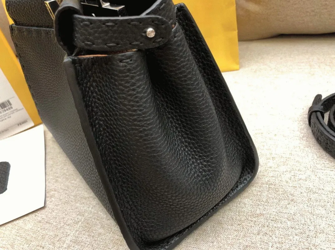 Top Quality Fendi Peekaboo Mini Selleria Bag In Black Romano Leather — image 7