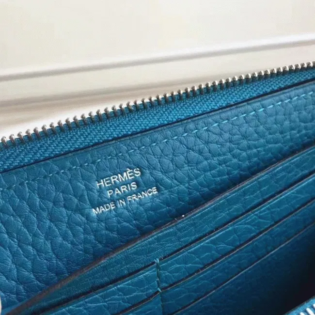 Blue Jean Designer Hermes Wallet Azap Zipped — image 7