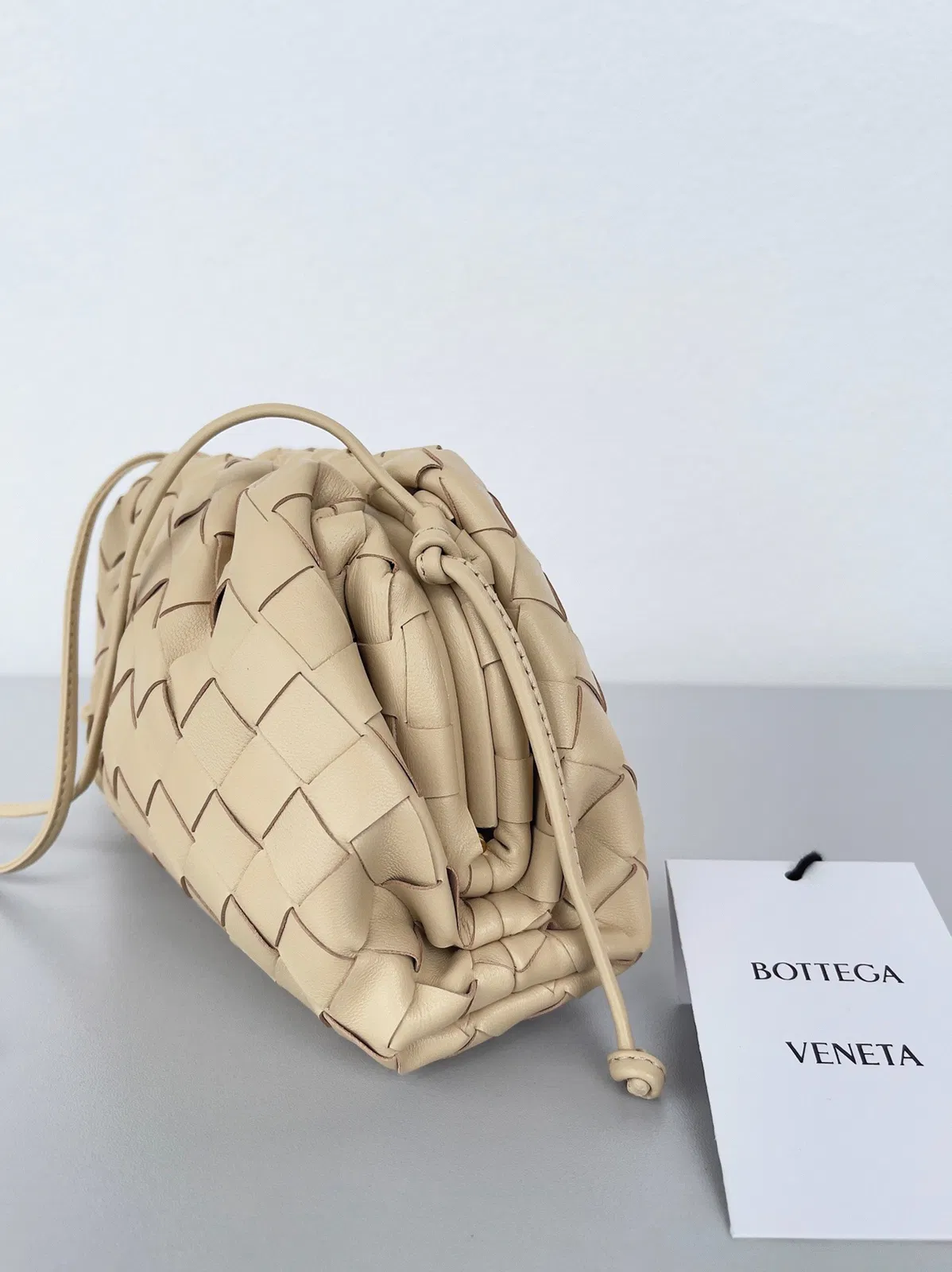 Knockoff Bottega Veneta Mini Pouch with Strap Porridge — image 5