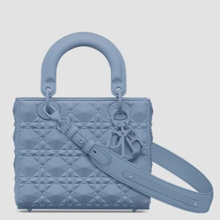 Dior Small Lady Dior My ABCDior Bag in Denim Calfskin with Diamond Motif