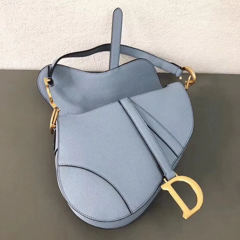 Dior Saddle Bag Knockoff in Sky Blue Grained Calfskin — image 6