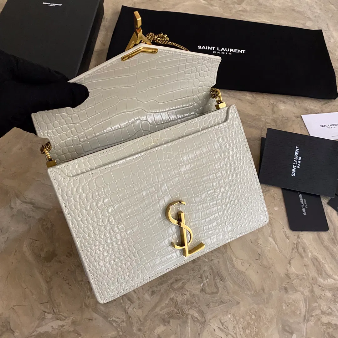 CASSANDRA MONOGRAM CLASP BAG IN CROCODILE EMBOSSED SHINY LEATHER — image 8