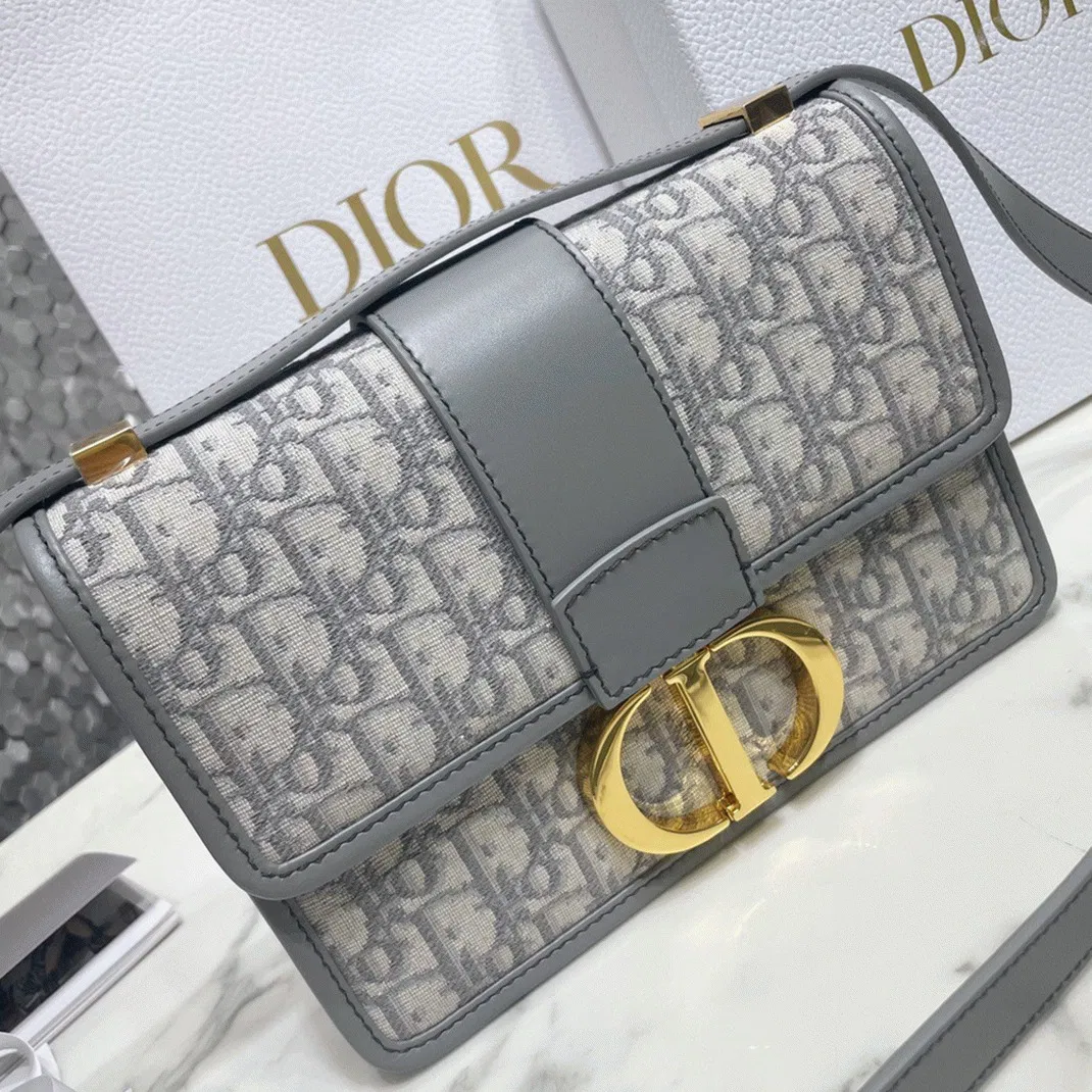 Dior 30 Montaigne Medium Bag in Grey Dior Oblique Jacquard — image 8