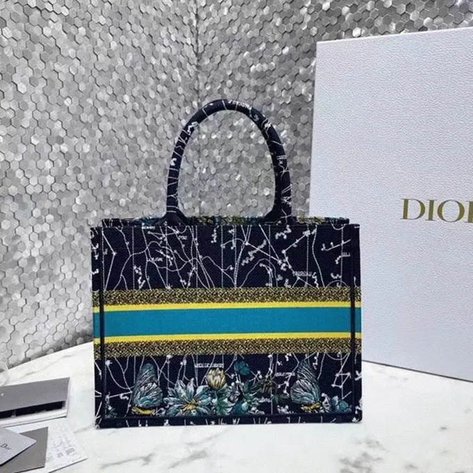 Dior Medium Book Tote Bag Imitation in Blue Dior Constellation Embroidery — image 8