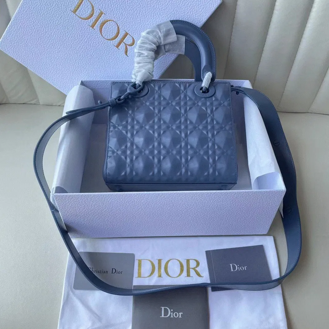 Dior Small Lady Dior My ABCDior Bag in Denim Calfskin with Diamond Motif — image 9