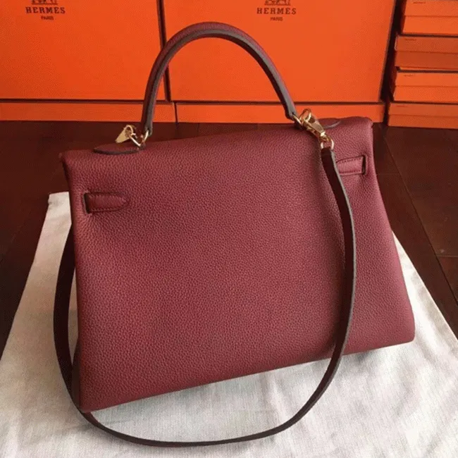 Bordeaux Clemence Hermes Kelly 35cm Rich Color Bag — image 2