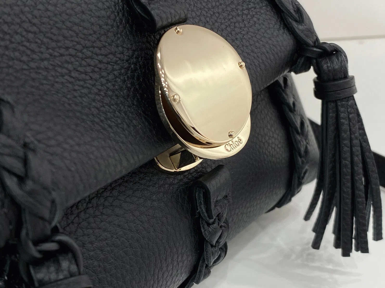 Top Quality Chloe Penelope Mini Shoulder Bag in Black Grained Calfskin — image 4