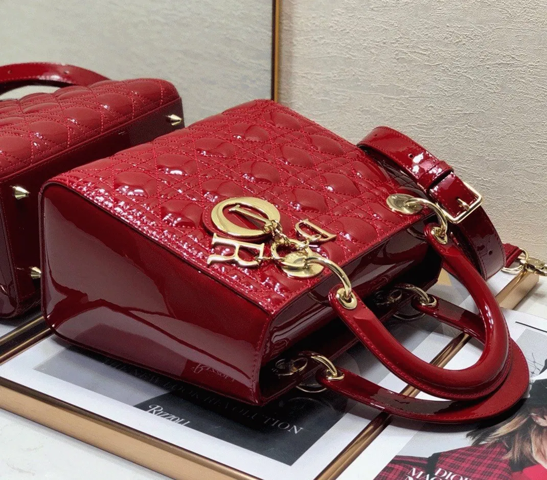 Dior Lady Dior Medium Bag in Red — image 9