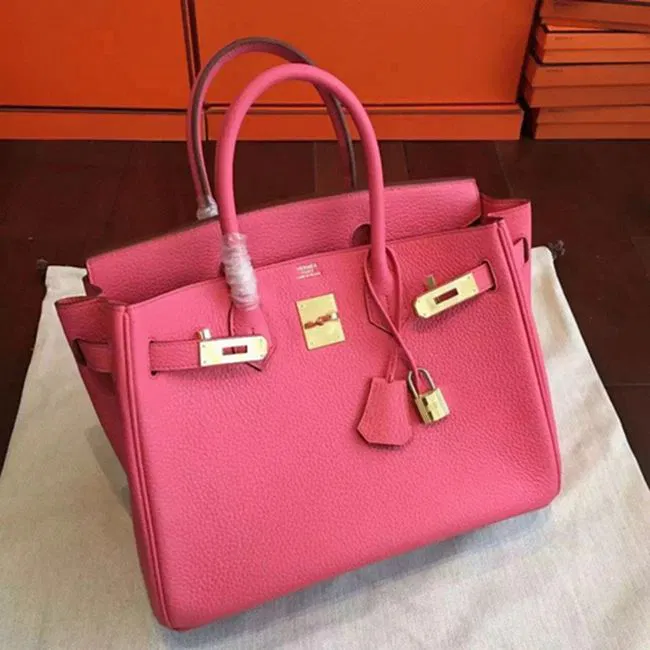 Rose Lipstick Colored Hermes Birkin 25cm Copy Bag — image 2