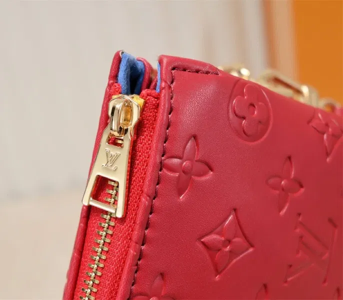 Louis Vuitton Coussin PM Bag In Red With Jacquard Strap — image 9