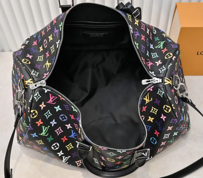 LV X TM Multicolored Keepall Bandouliere 50 In Black — image 4