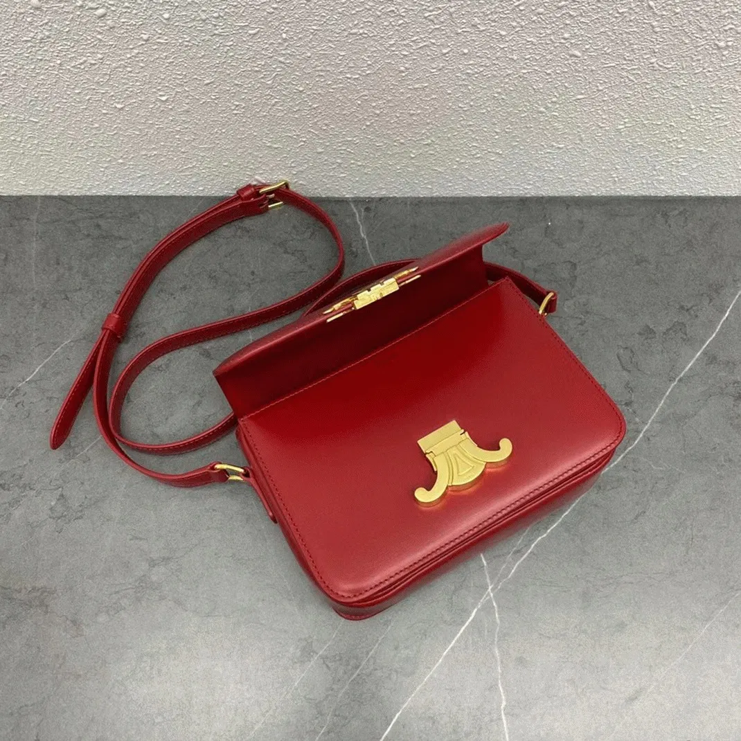 Top Quality Knockoff Celine Triomphe Teen Bag In Red — image 8