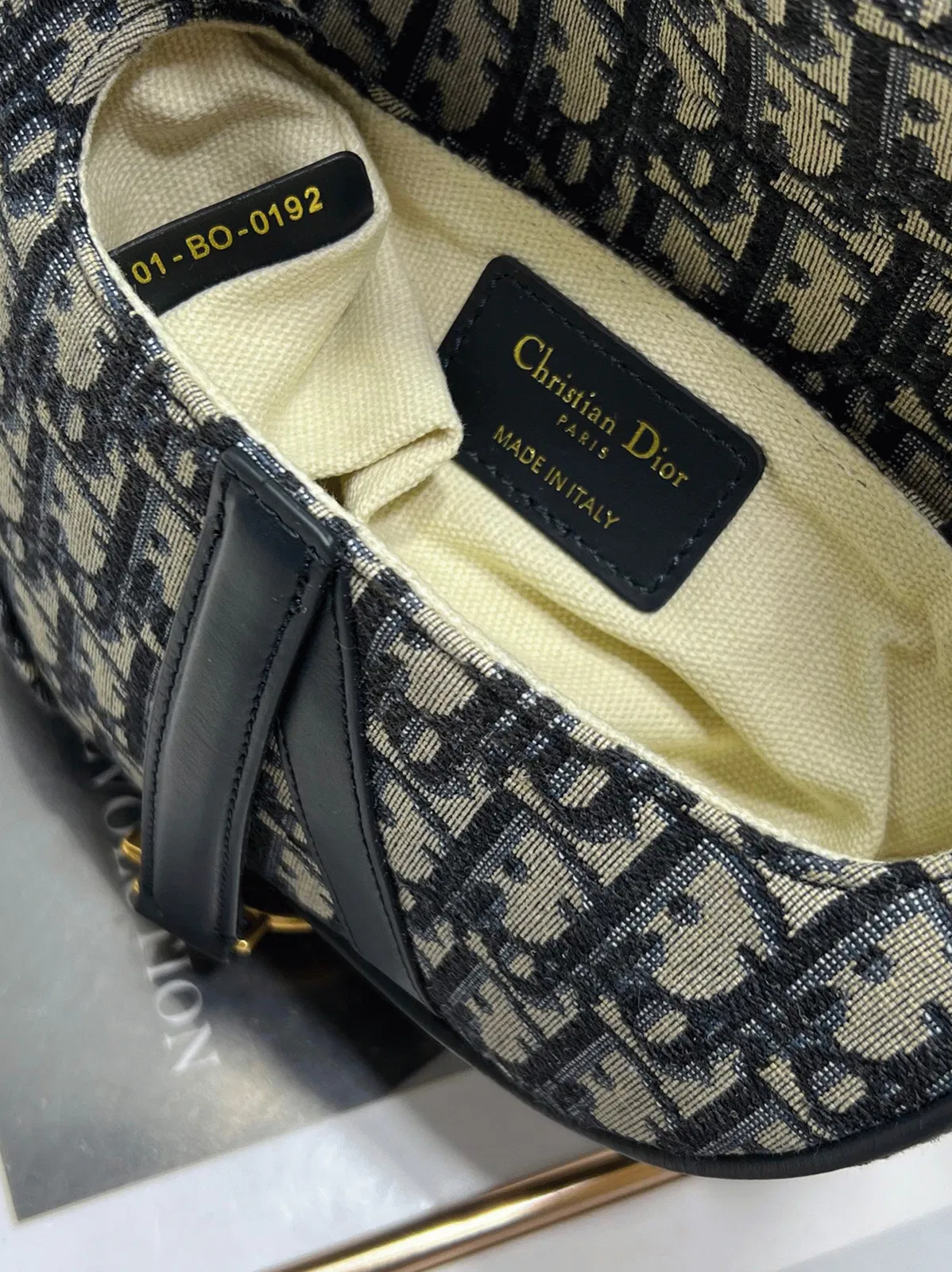Dior Mini Saddle Bag with Strap in Blue Oblique Jacquard — image 6