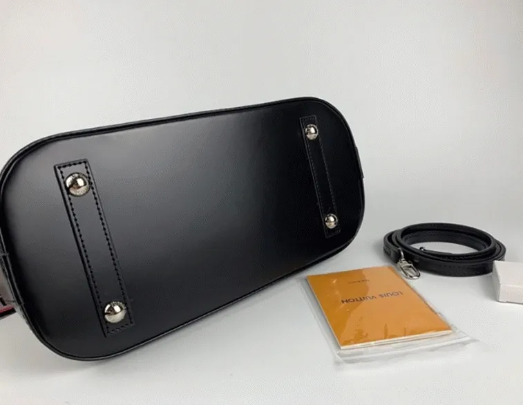 Louis Vuitton Epi Leather Alma PM Jacquard Strap Handbag In Black — image 5