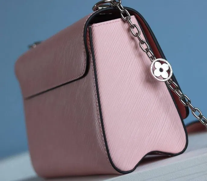 Louis Vuitton Epi Leather Twist MM With Flowers Jewels Chain Bag In Rose Bellerine Pink — image 6