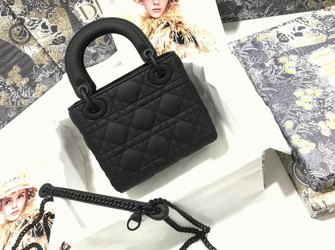 Dior Lady Dior Mini Chain Bag in Black — image 5