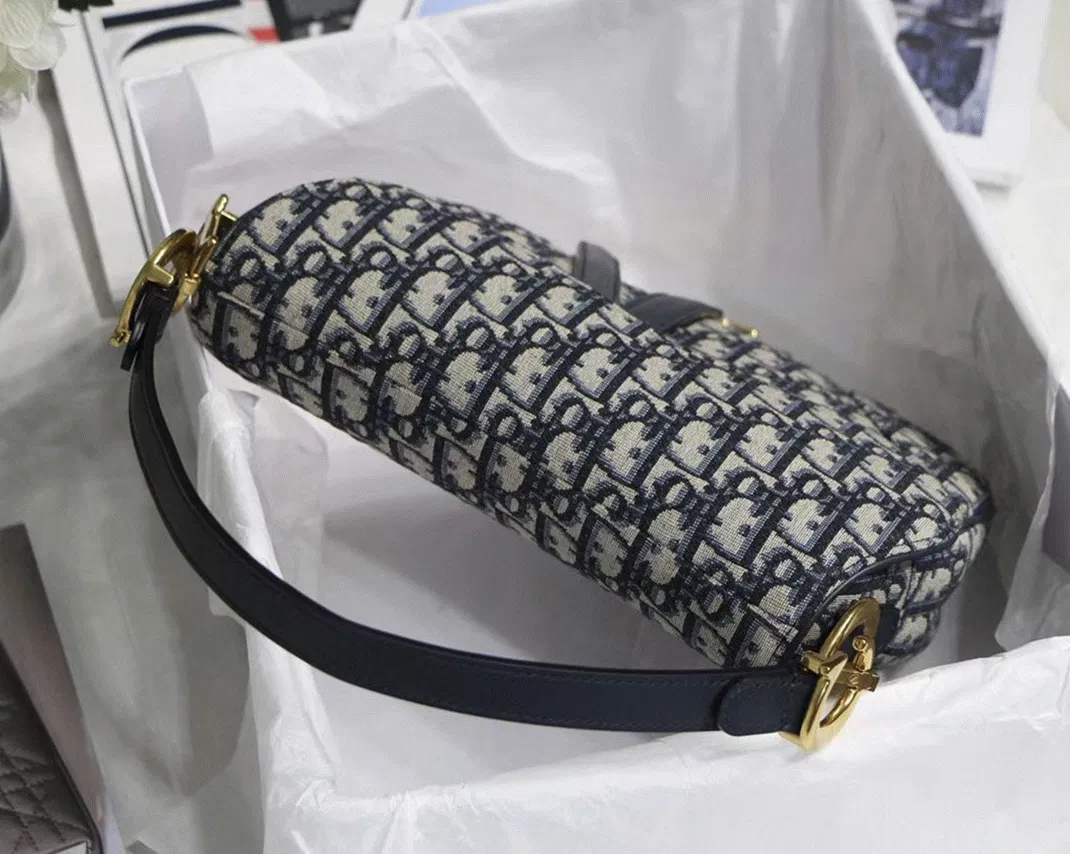 Dior Saddle Bag Knockoff in Blue Dior Oblique Jacquard — image 8