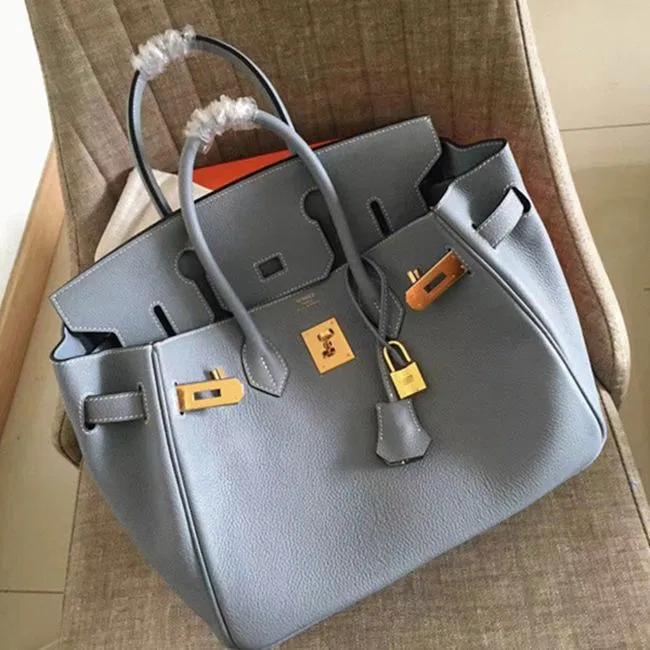 Blue Lin Hermes Birkin 30cm Premium Counterfeit Bag — image 2
