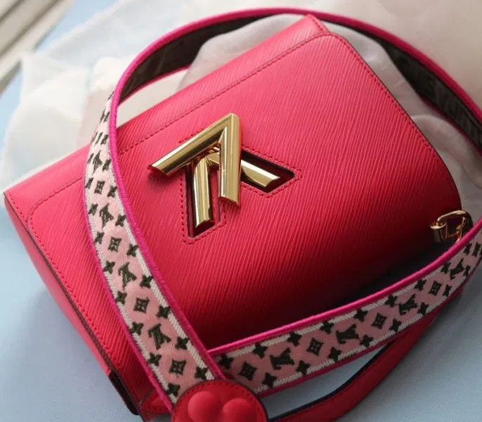 Louis Vuitton Epi Leather Twist MM Handbag In Red With Embroidered Strap — image 5