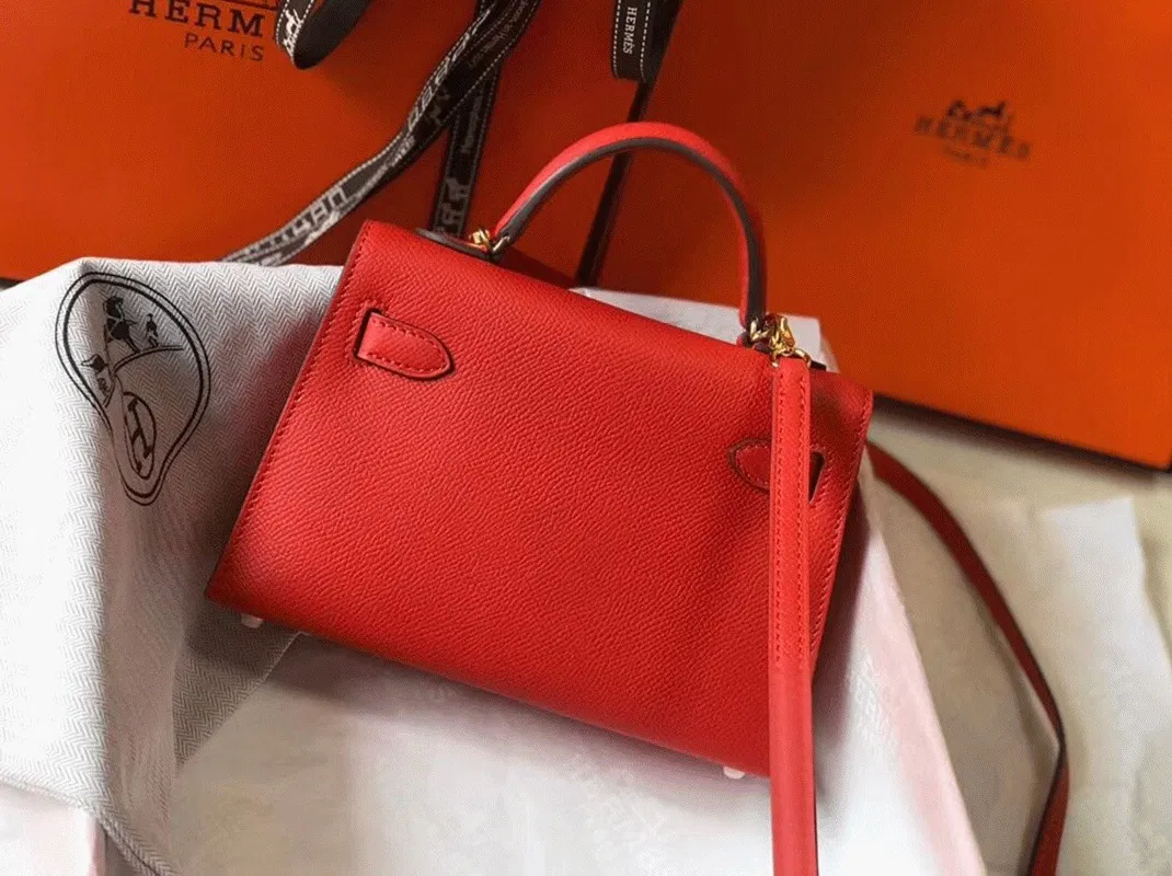 Hermes Kelly Mini II Bag in Rouge Casaque — image 3