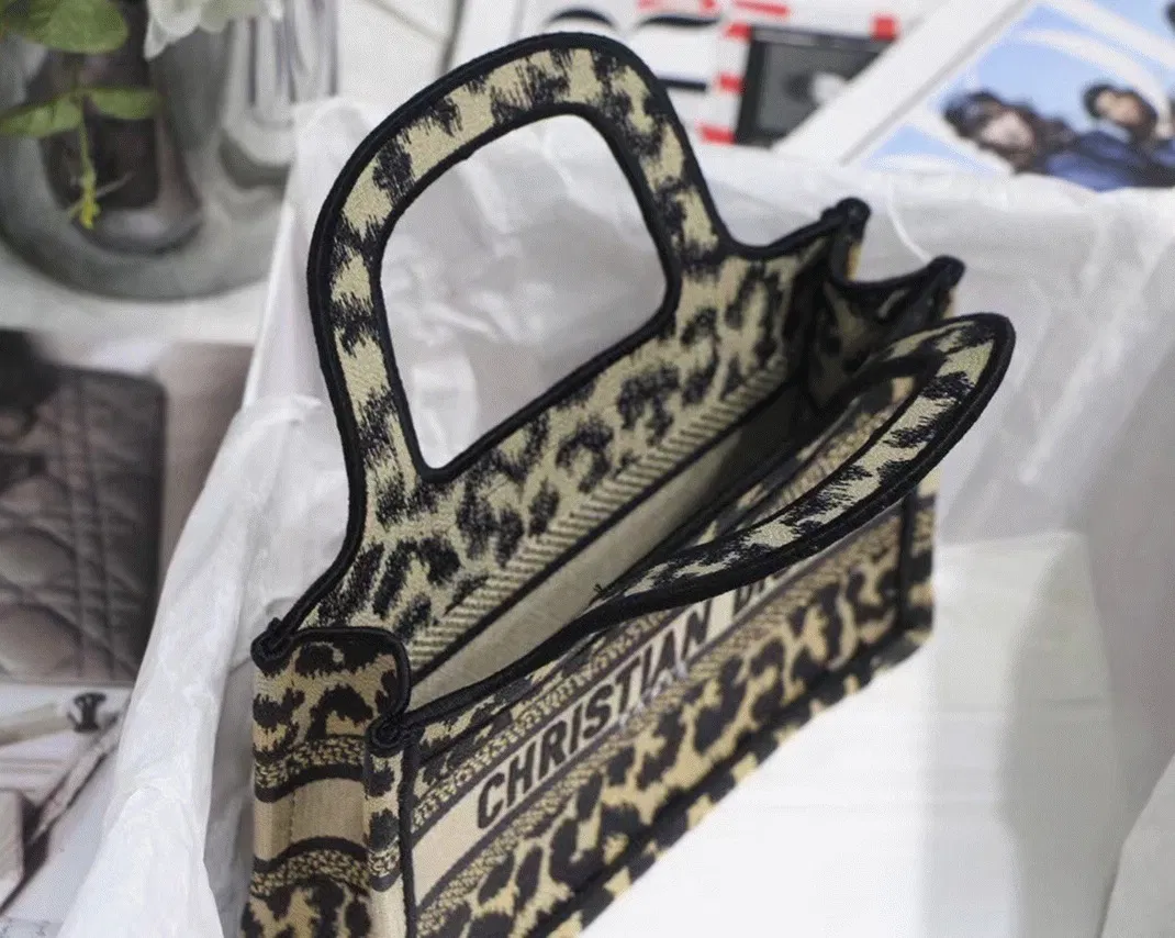 Dior Mini Book Tote Bag Knockoff in Beige Multicolor Mizza Embroidery — image 8