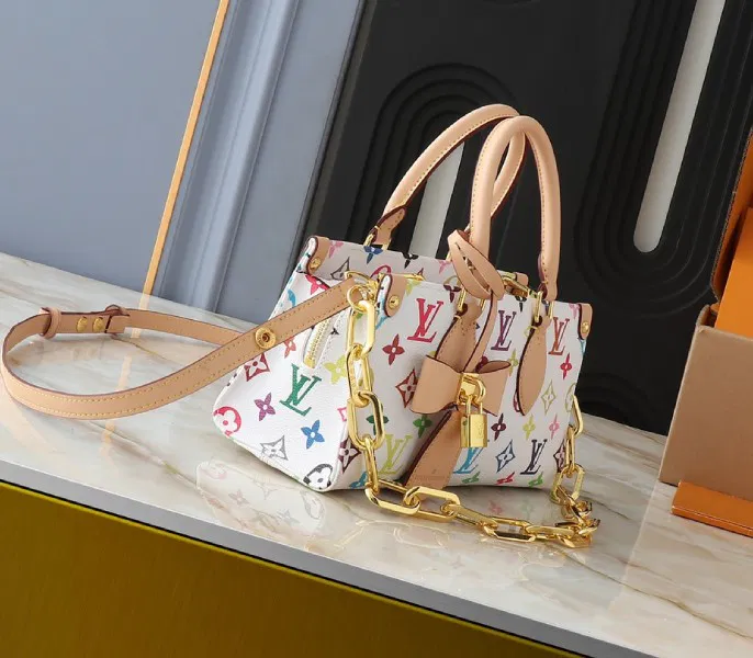 LV X TM Multicolored Onthego East West Chain In White — image 4
