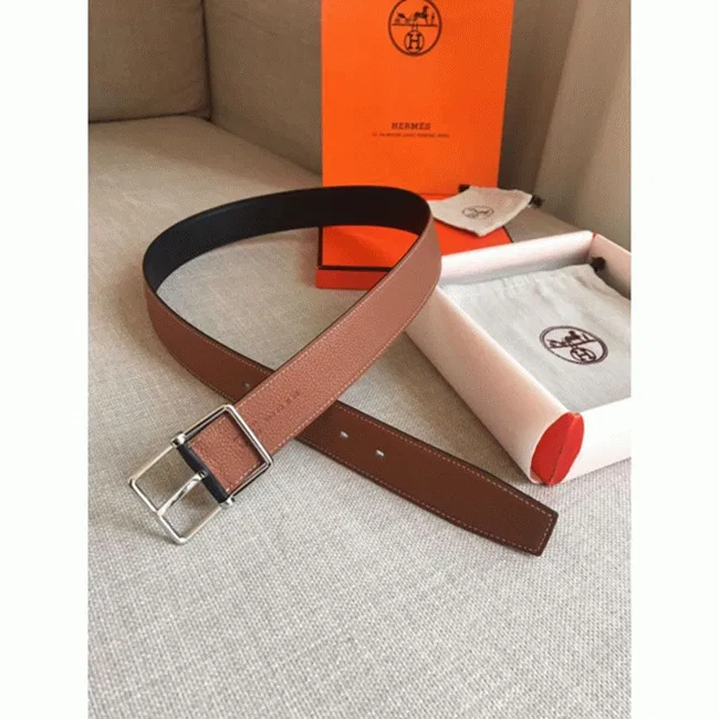 Hermes reversible saddle style belt in brown — image 5