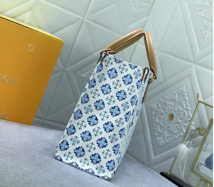 Louis Vuitton LV By The Pool Monogram Tiles Canvas Onthego MM Tote In Lagoon Blue — image 4
