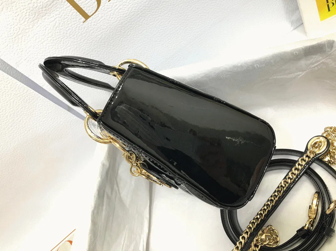 Dior Lady Dior Mini Chain Bag with Chain in Black — image 2
