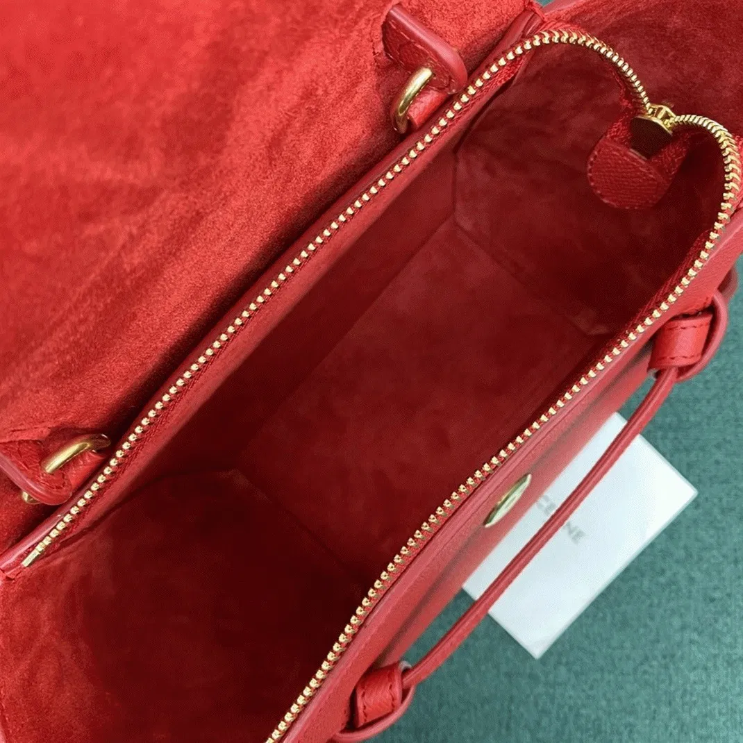 Celine Belt Nano Bag Knockoff in Red — image 11