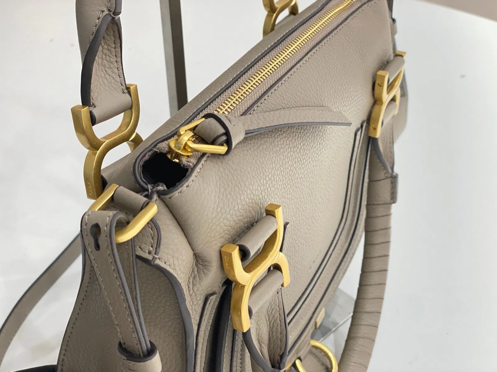 Top Quality Chloe Marcie Small Double Carry Bag in Sand Grained Leather — image 3
