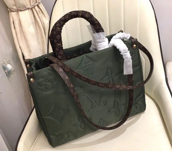 Louis Vuitton Econyl Regenerated Nylon Onthego GM Tote In Khaki Green — image 3