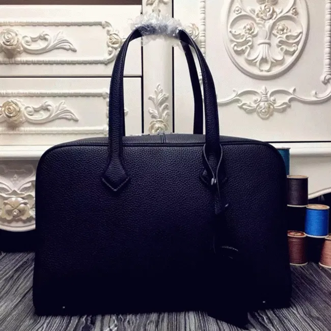Black Designer Hermes Victoria II 35cm Bag