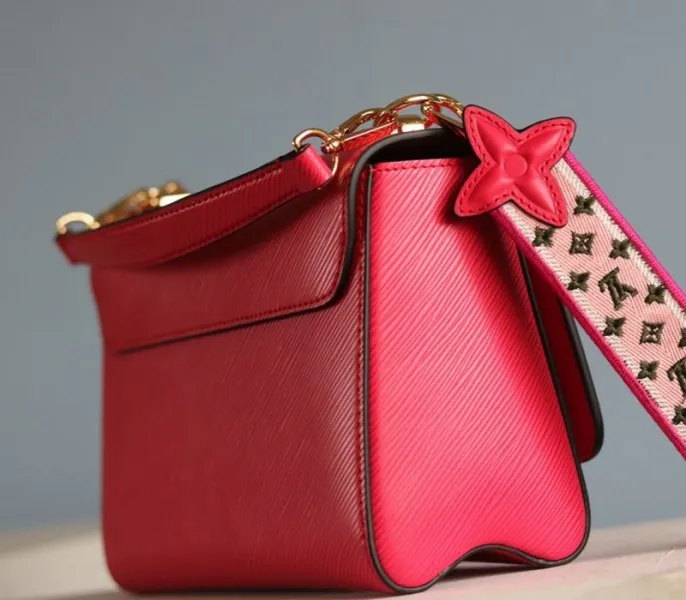 Louis Vuitton Epi Leather Twist MM Handbag In Red With Embroidered Strap — image 7